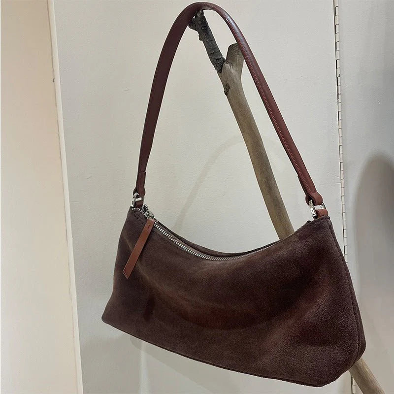 Women's Luxury Suede Underarm Leather Shoulder Handbag