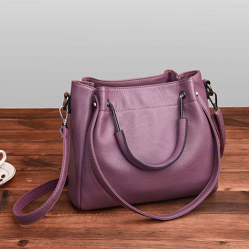 Women's Retro Leather Bucket Tote