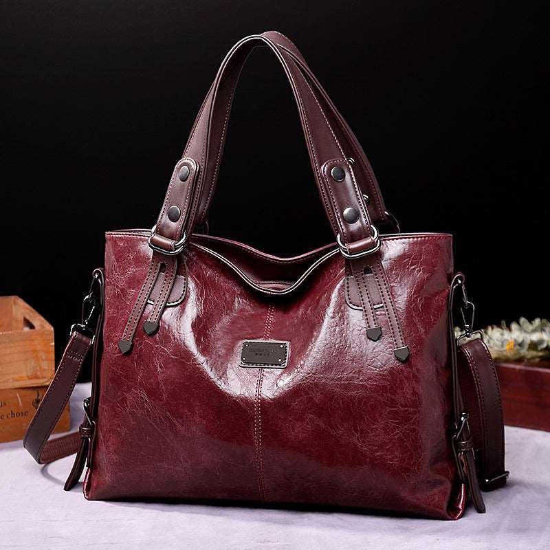 Women's Large Capacity Retro Leather Shoulder Crossbody Tote