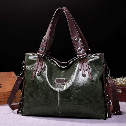 Women's Large Capacity Retro Leather Shoulder Crossbody Tote