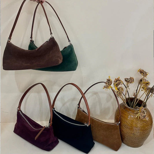 Women's Luxury Suede Underarm Leather Shoulder Handbag