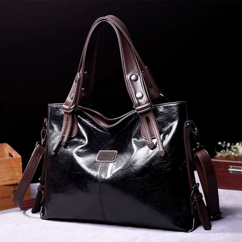 Women's Large Capacity Retro Leather Shoulder Crossbody Tote