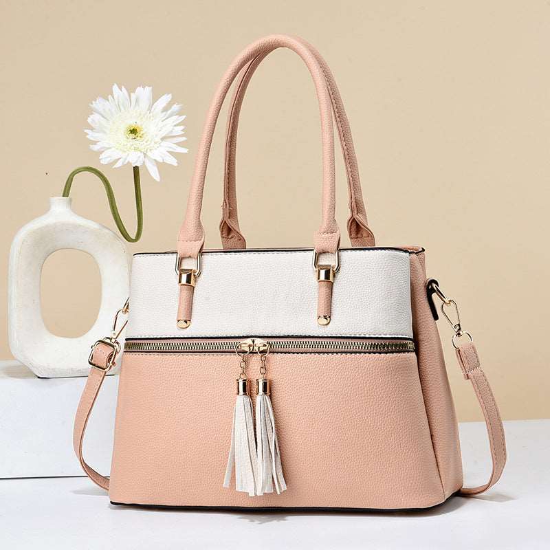 Women's Large Capacity Soft Leather Tassel Shoulder Bag